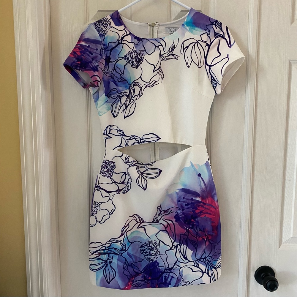 Watercolor Floral Print Dress